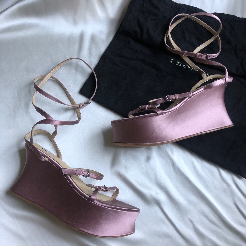 Leon Max 'Belle' Platform Wrap Sandal (Sz 7)